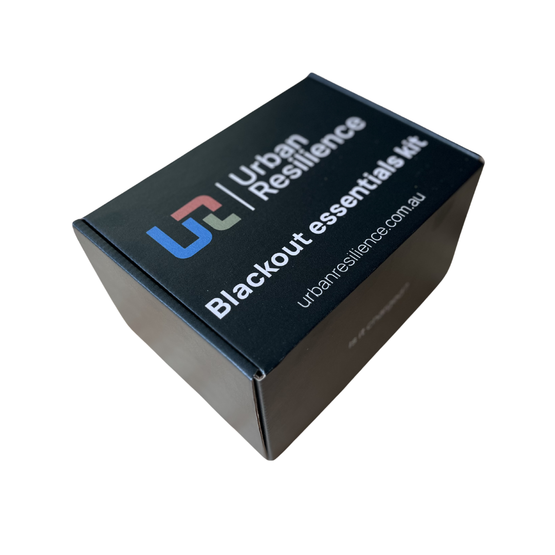 Black box with 'Urban Resilience' branding and text on a white background