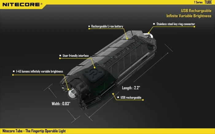 Nitecore TUBE v 2 Rechargeable keyring torch